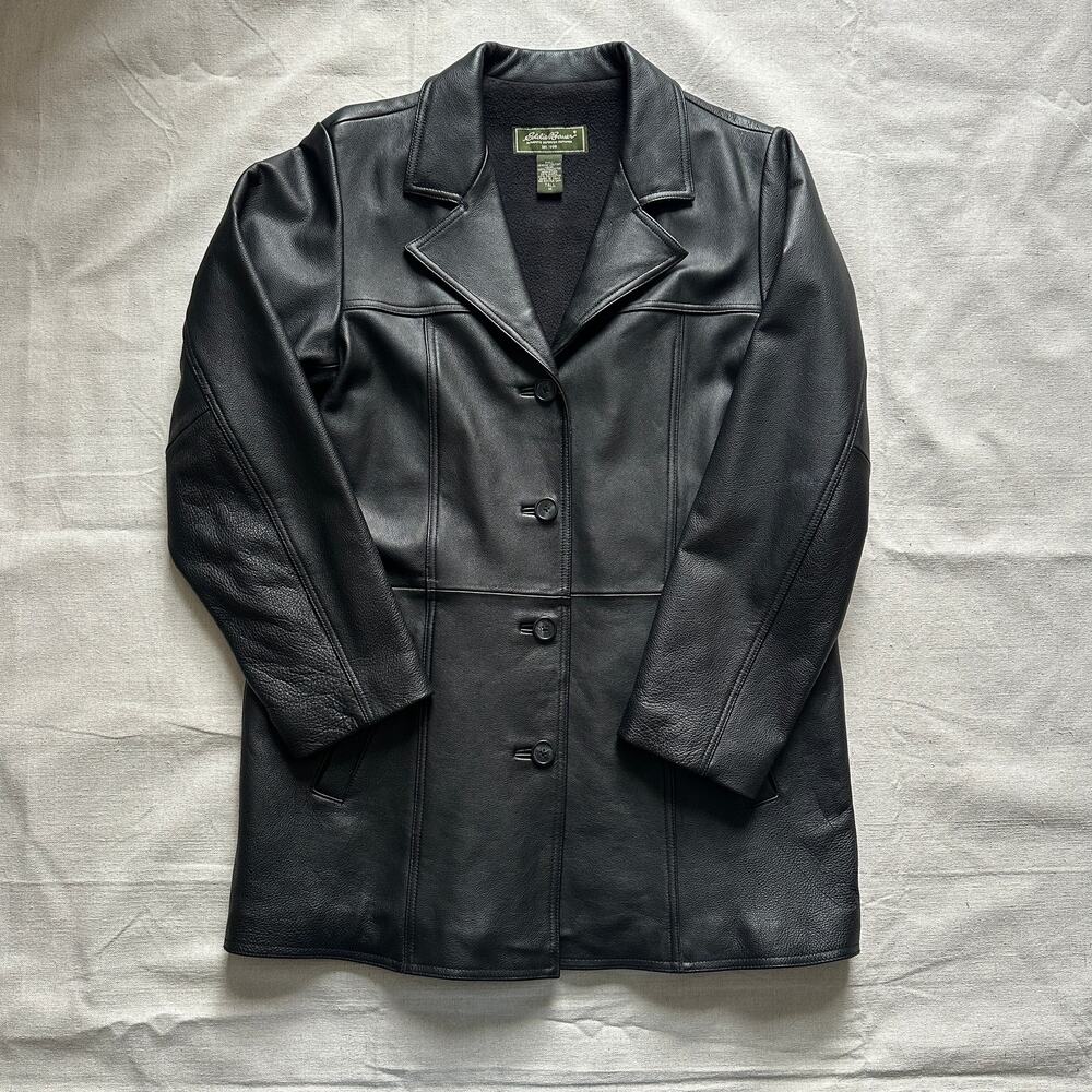 Eddie Bauer Leather Jacket Thinsulate Lining Womens Medium Tall